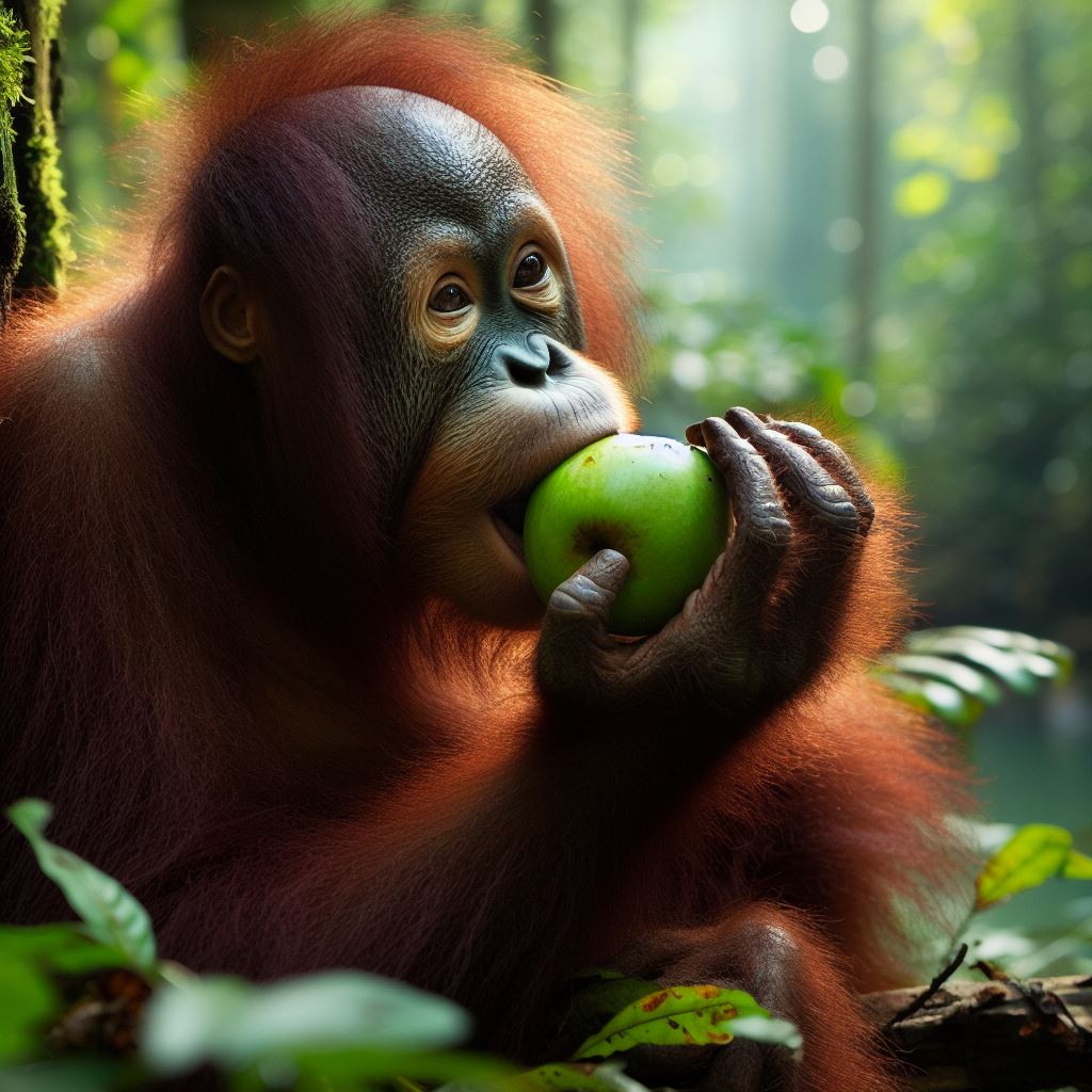 Gorila comiendo